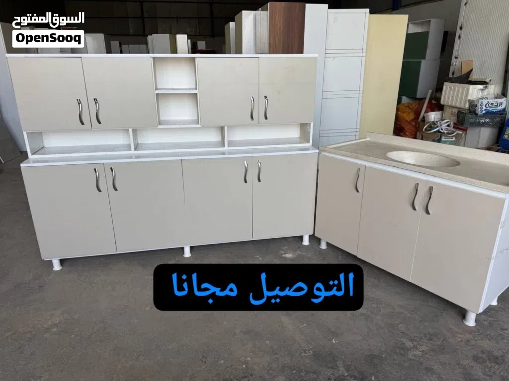 كاونترات خشب mdf قياس مترين مع ملحق مترين وسنك مترو20