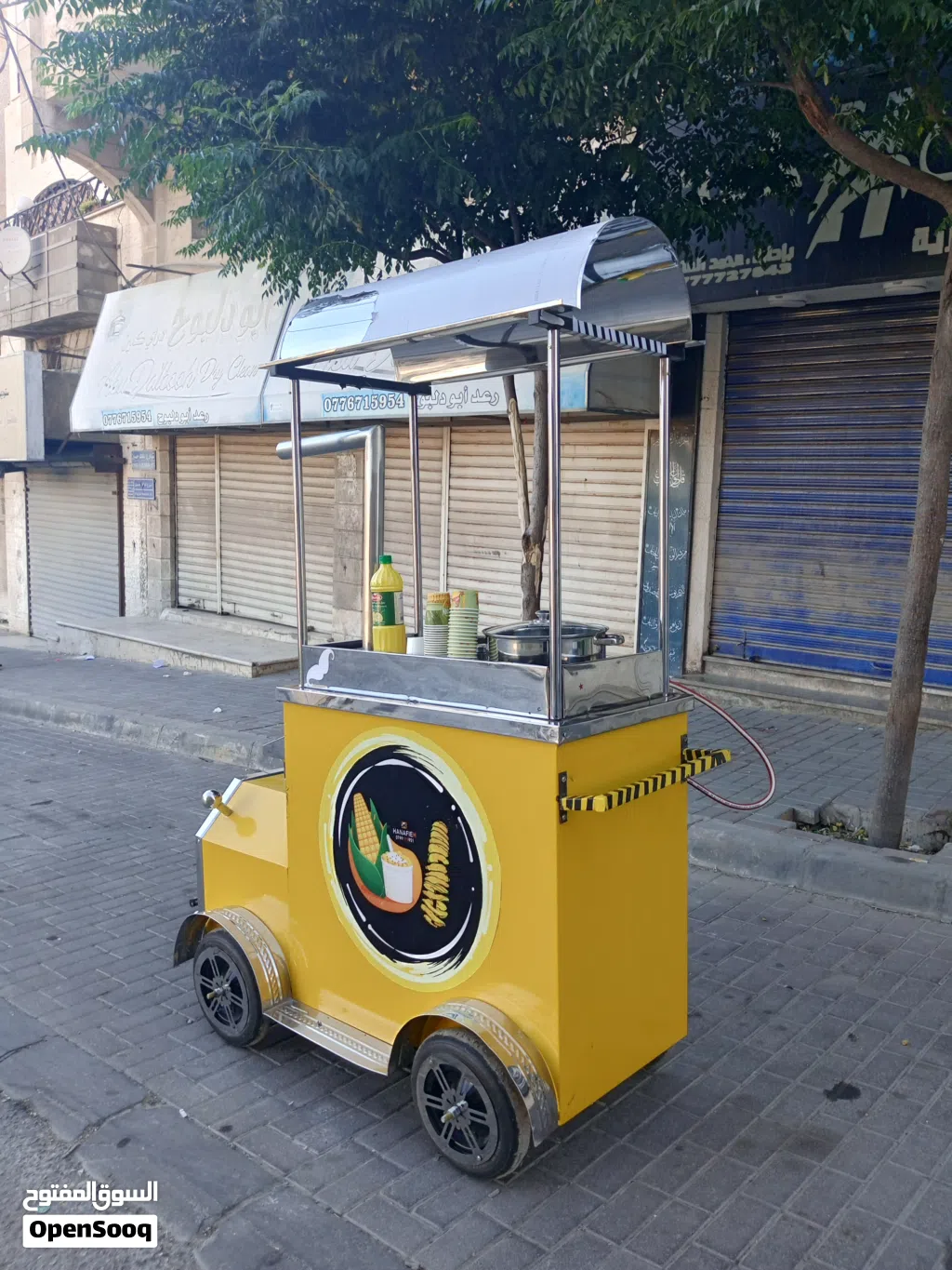 للبيع عربة ذرة وبطاطا جاهزة للعمل