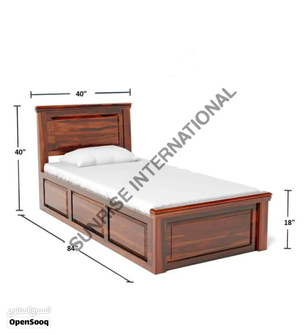 Single Wooden Bed with Mattress(Used)