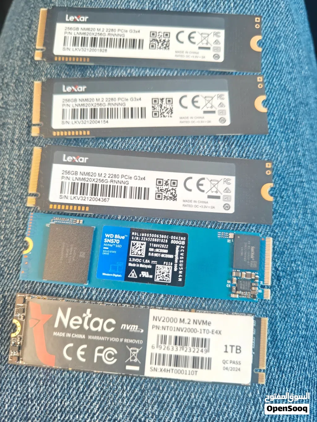 5x M.2 NVMe SSDs for Sale (Sizes: 256GB / 500GB / 1TB)
