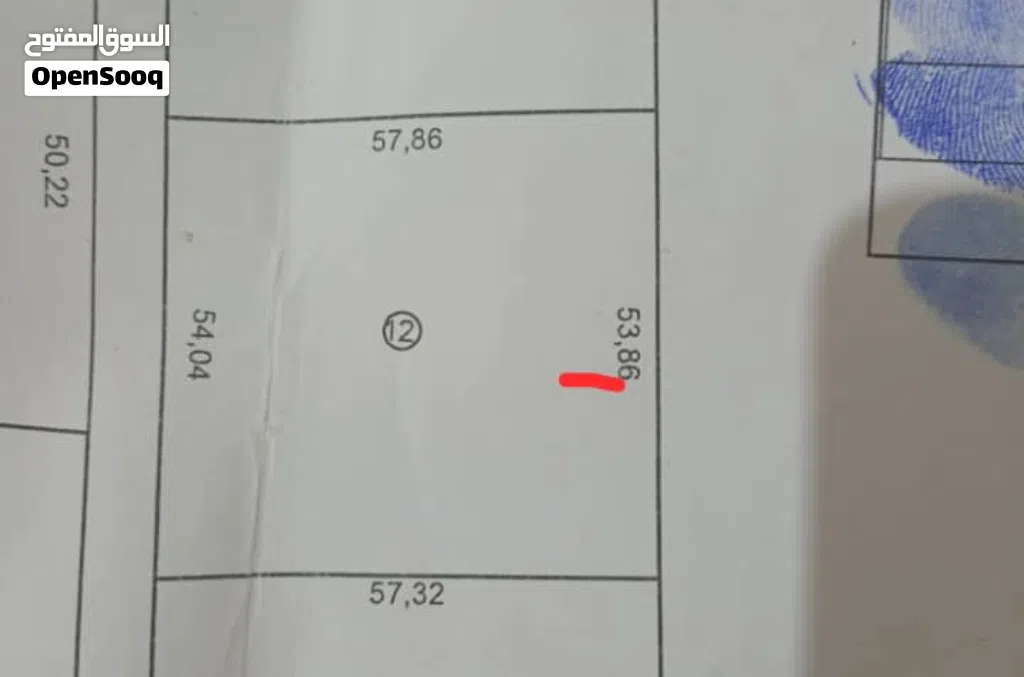قطعة أرض سكنيه مساحتها 3100م للبيع واجهه 54م