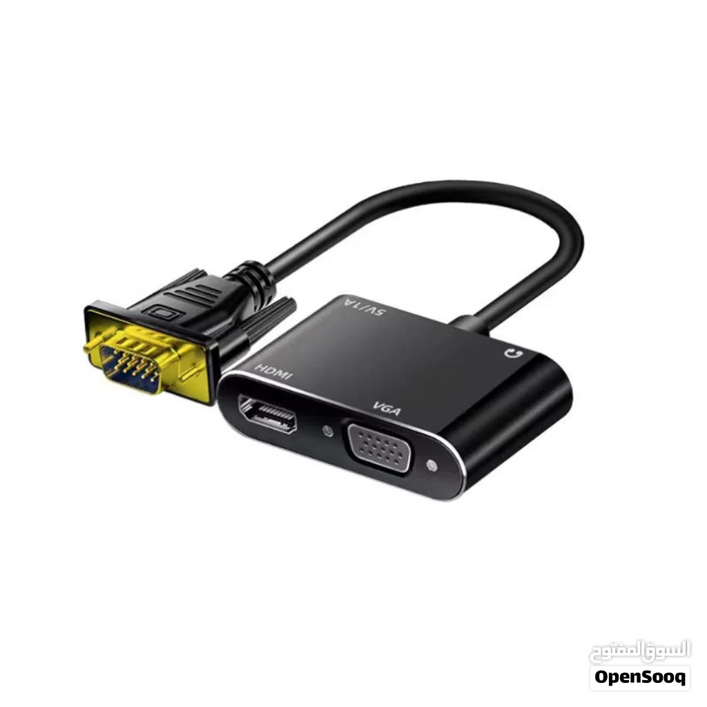 محول VGA إلى HDMI + VGA: شاشة مزدوجة عالية الوضوح / السعر شامل التوصيل