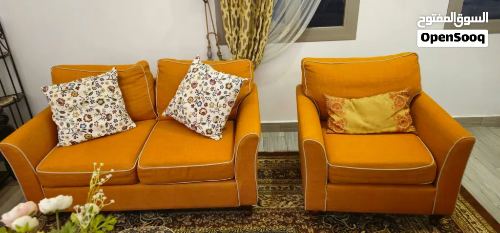 100KD Orange sofa set- Safat home