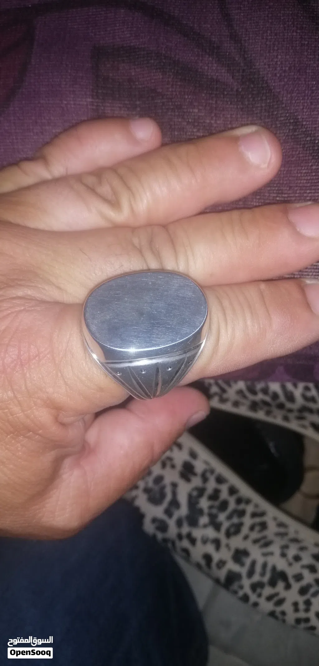 خاتم فضة رجالي تفصيل خاص