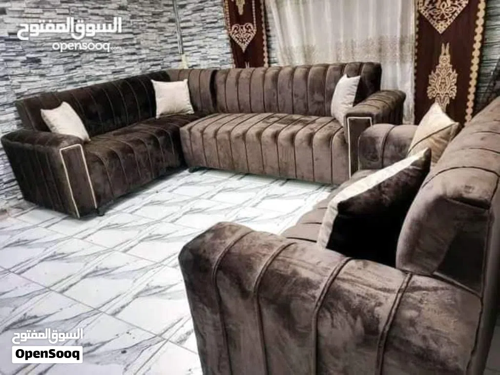 كنب كورنر 9 مقاعد خامات فخمة جدًا – إسفنج نخب أول شامل توصيل