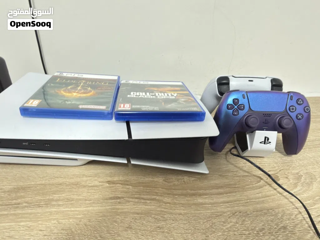 PS5 Disc Edition 1TB + 2 DualSense Controllers + Charging Station +FC 26+Elden Ring+COD Black Ops 6