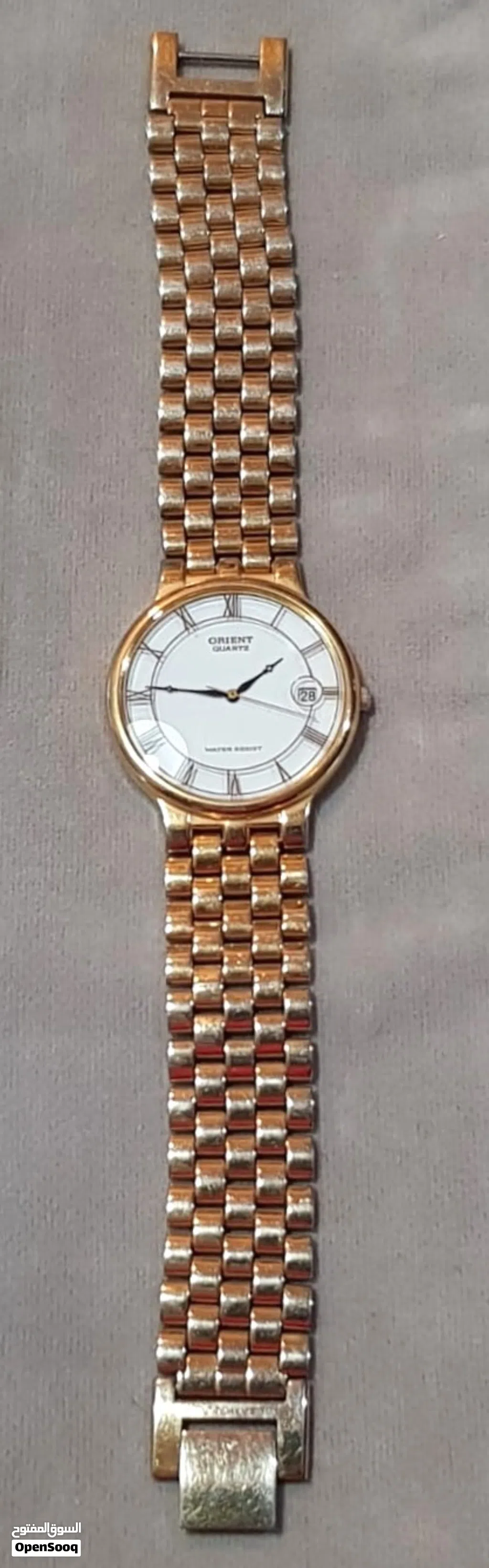 VINTAGE ORIENT Original Quartz Watch Water Resist Stainless steel ساعة يد رجالي كلاسيك