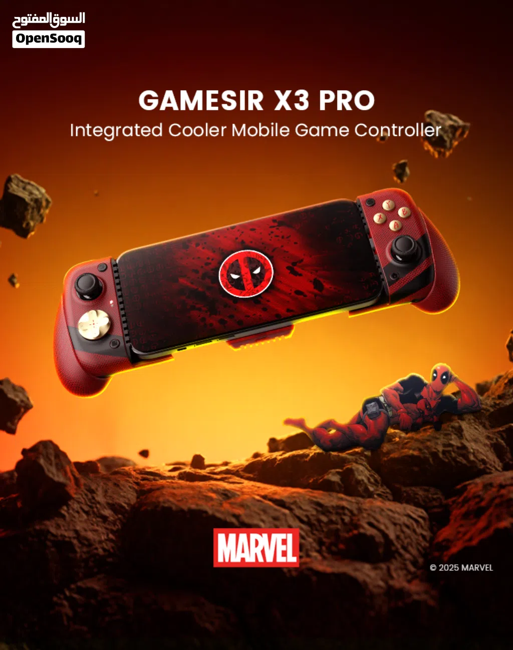 GameSir X3 Pro Type-C Integrated Cooler Mobile Game Controller Deadpool Special Edition