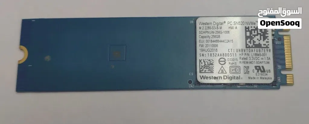 western digital pc sn520 NVMe ssd m2 2280 -s3-bm 256GB