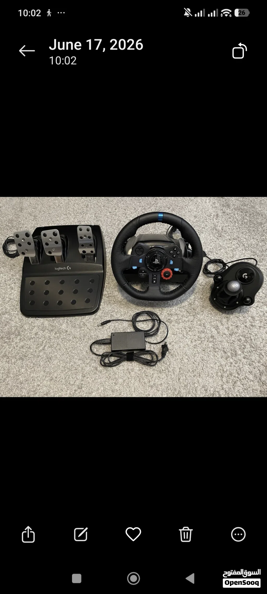للبيع دركسون Logitech G29 + الجير (Shifter) يدعم: PS3 / PS4 / PC حالة: مستعمل – بحالة جيدة جدًا