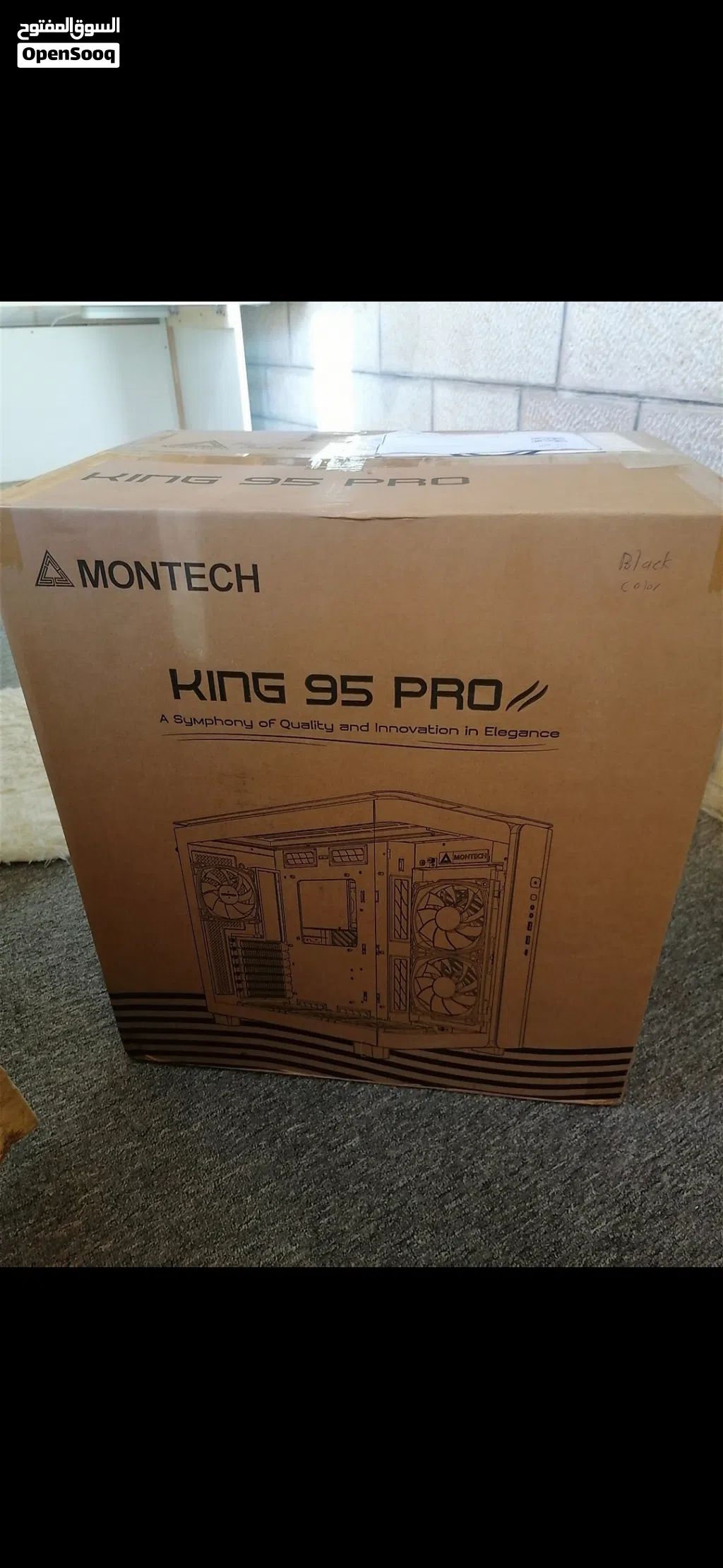 كيس كمبيوتر montech king 95 pro اسود جديد