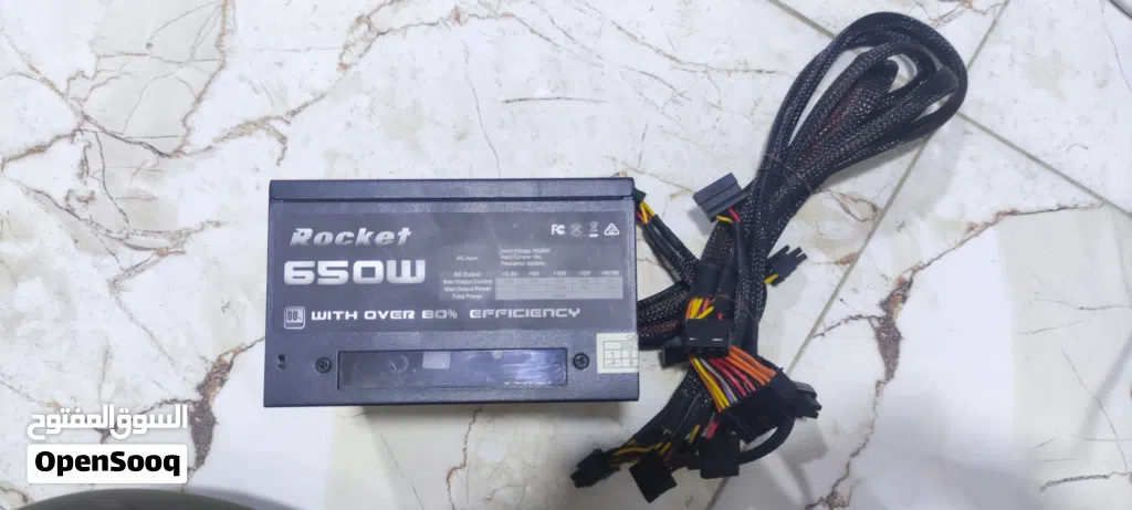 باور روكيت 650 واط مستعمل لاكن نضيف جميع المنافذ rgb