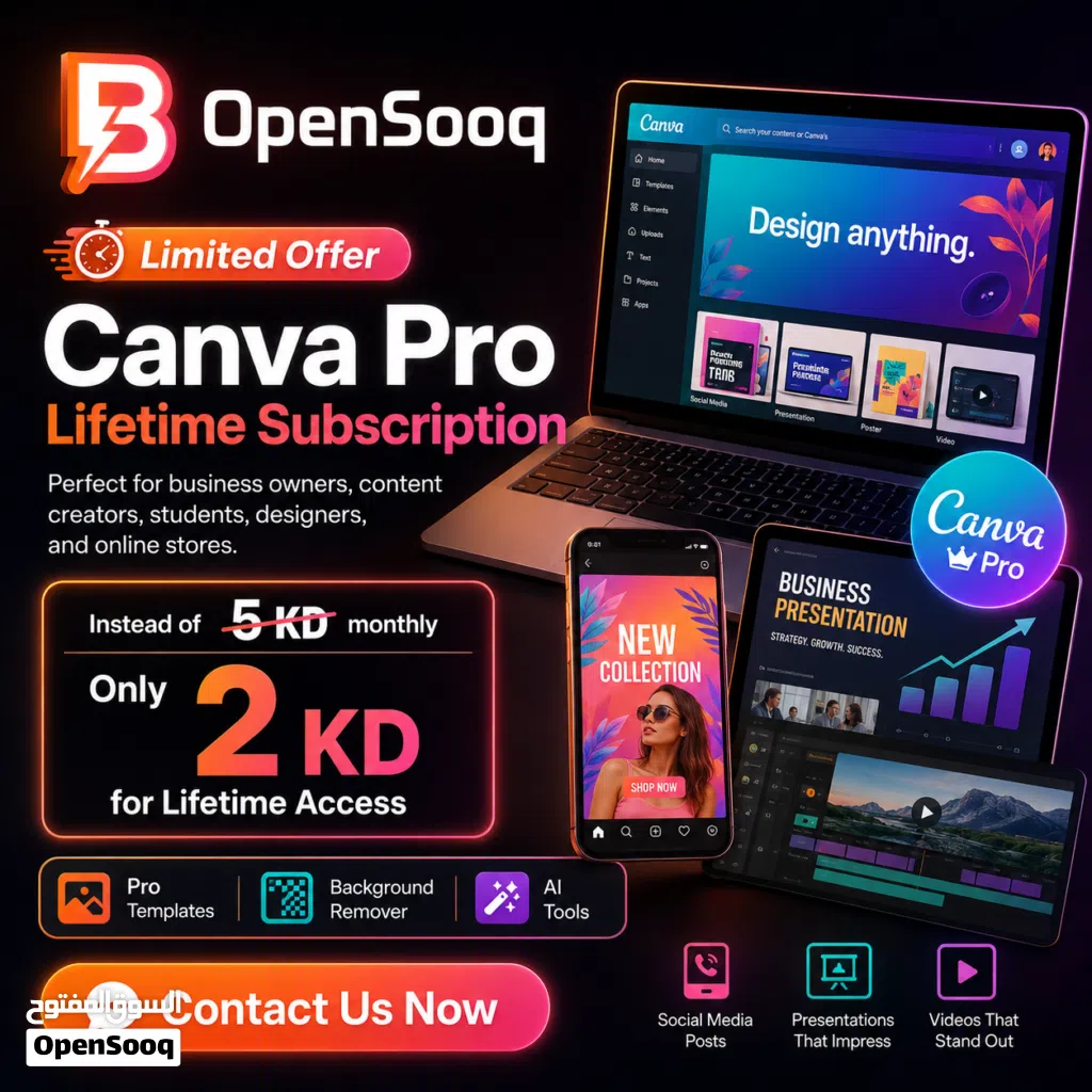 Limited offer: Canva Pro lifetime subscription, suitable for daily work, content creators,designers