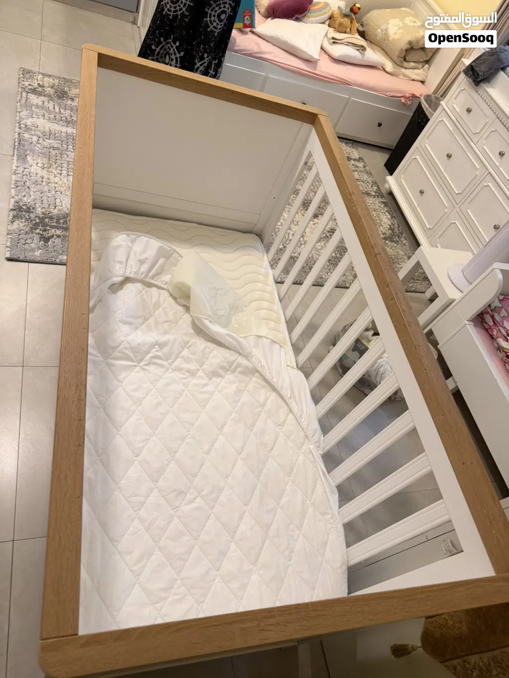 Baby cot and mattress
