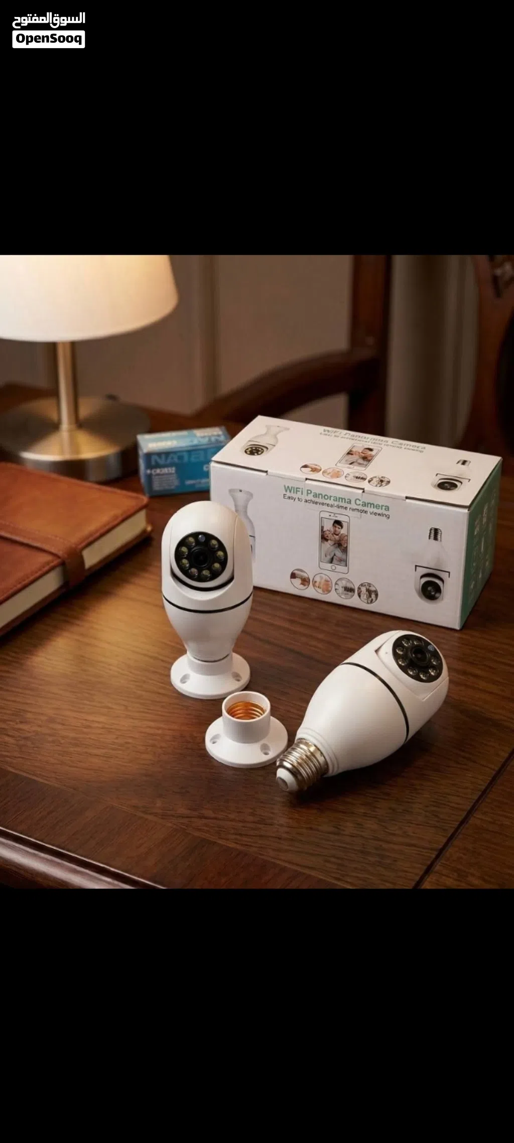 كاميرا مراقبة بانوراما WiFi تصوير بزاوية 360° لرؤية كاملة بدون نقاط عمياء اتصال مباشر بالهاتف
