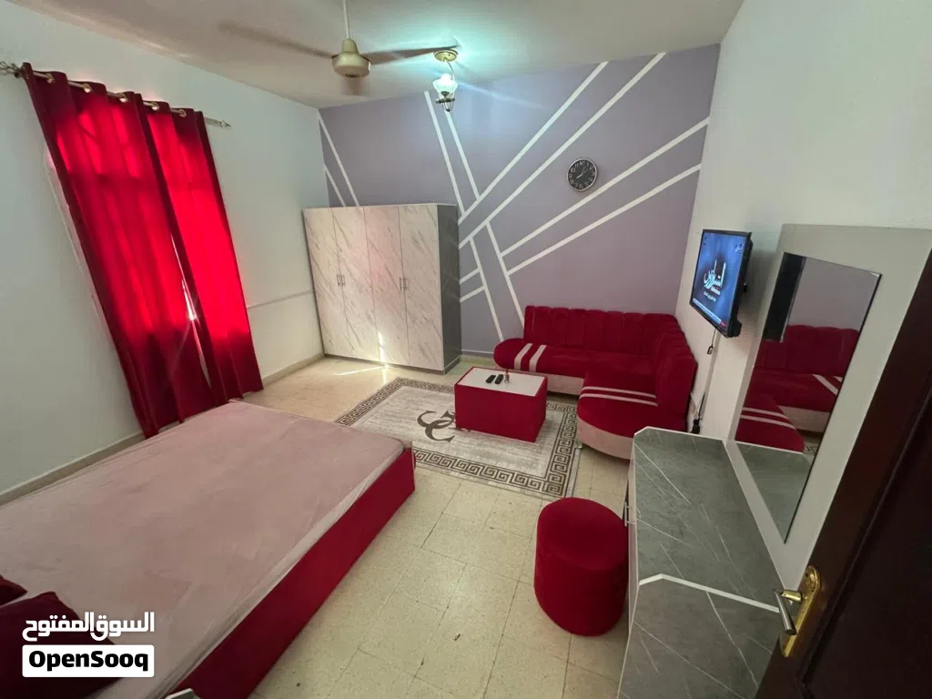 Large furnished studio apartment for rent in Al Ghubra North, near the Emirates Markets and Al Tama