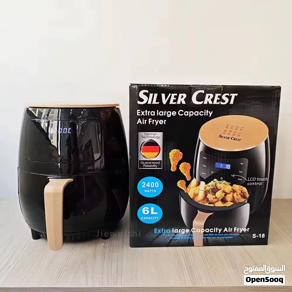 قلاية هوائية 6 لتر من silver crest جديدة بالكارتون وعندي توصيل لكل المحافظات وعندي كميات