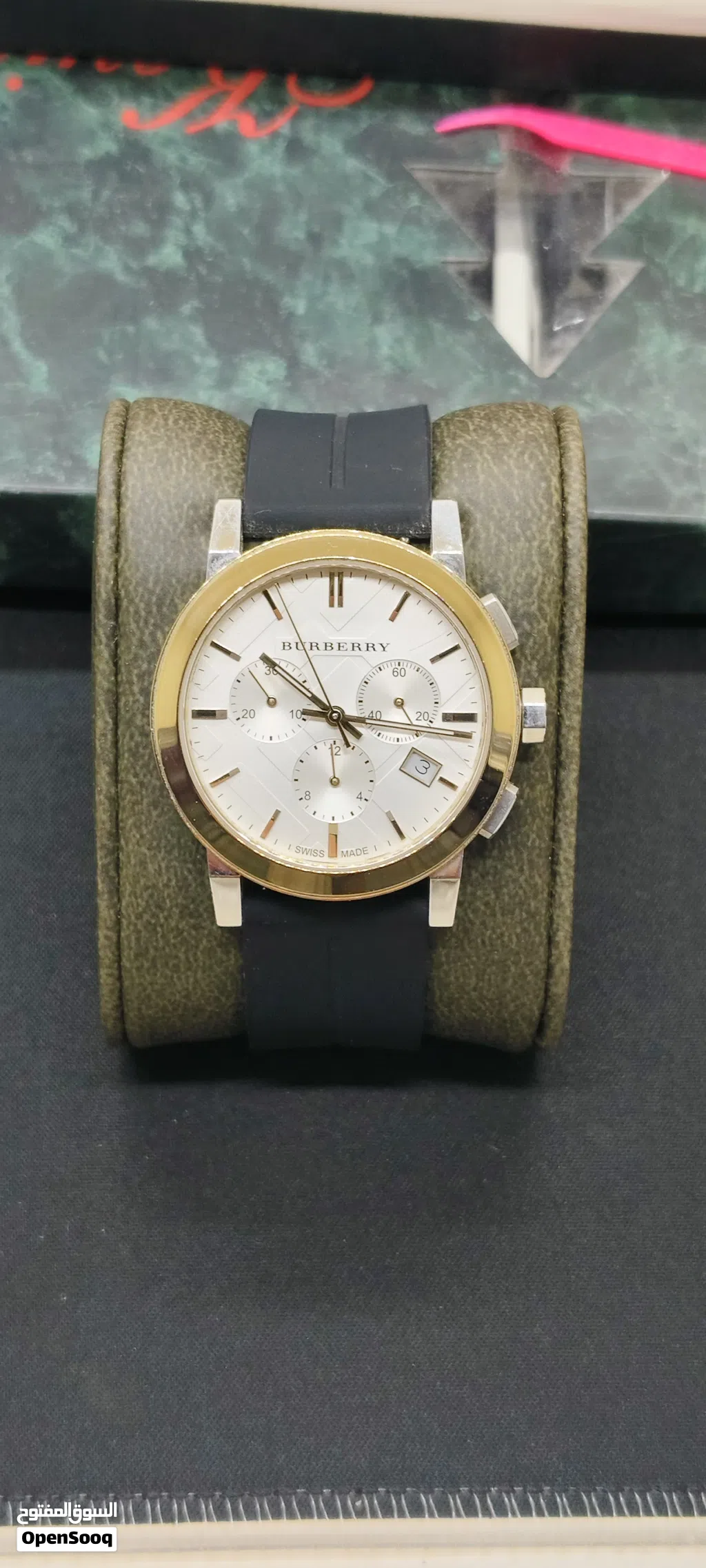 BURBERRY BU9751 THE CITY Chronograph Two-Tone Gold 38mm Unisex Watch Only Watch