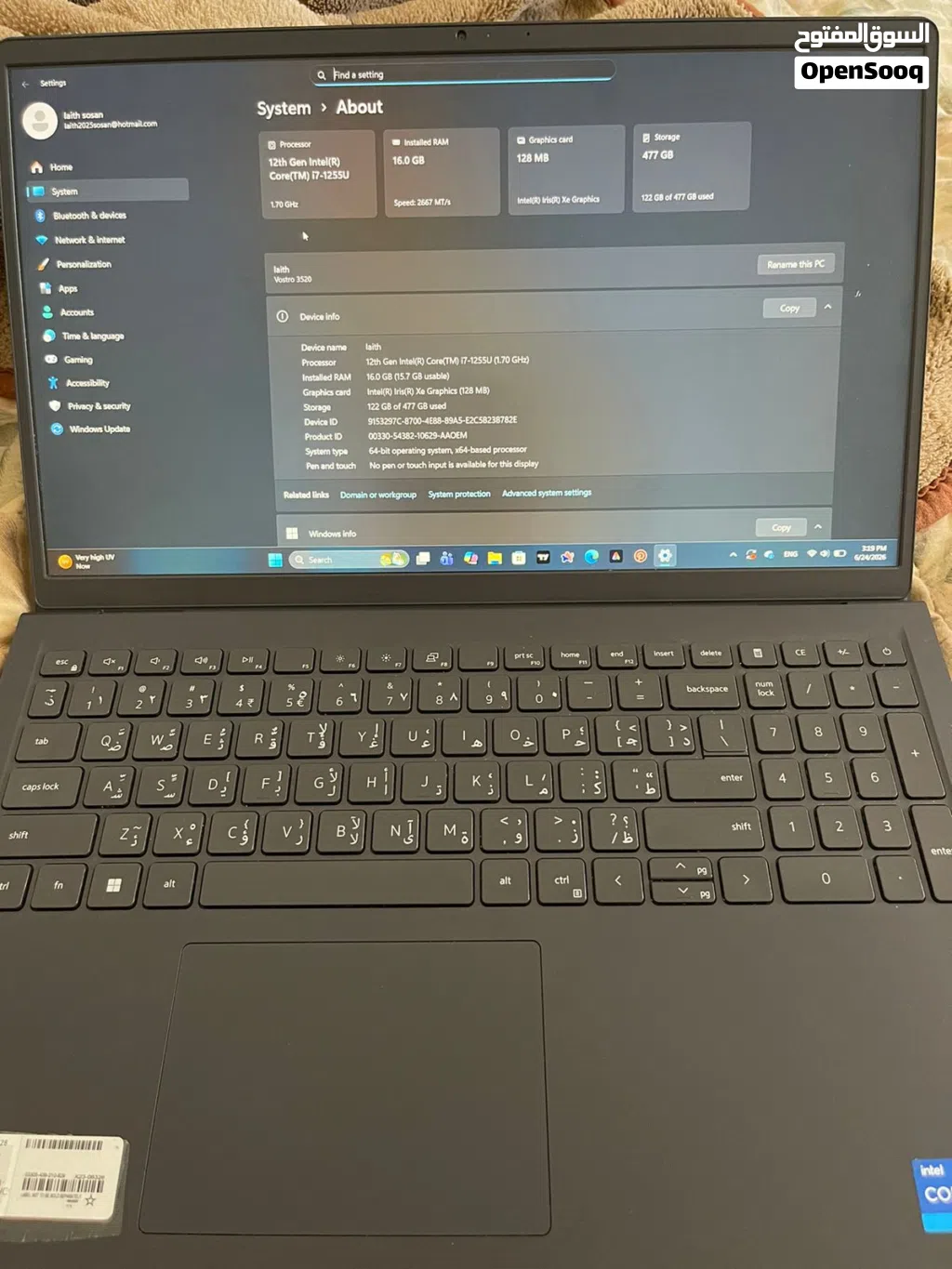 dell vostro 3520 جيل 12 Microsoft windows 11pro نسخة اصليه core i7 iris xe