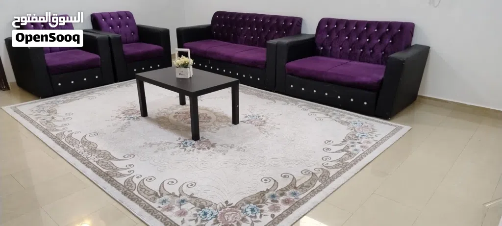 طقم مجلس كامل 3+2+1+1 مع الطاولة Complete Sofa Set 3+2+1+1 with Coffee Table
