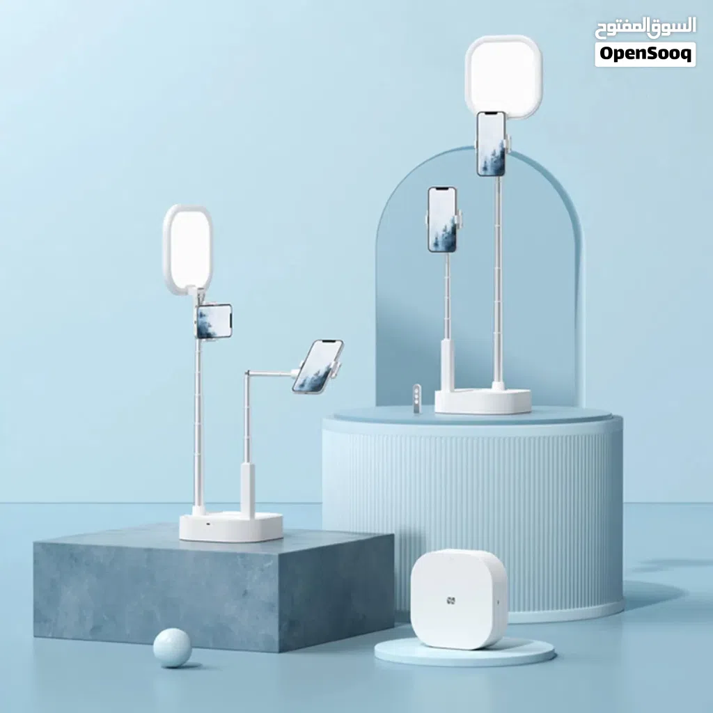 رنك لايت احترافي وستاند تصوير مزدوج للهاتف مناسب لصناعة المحتوى (Multi-Function Phone Holder Box)