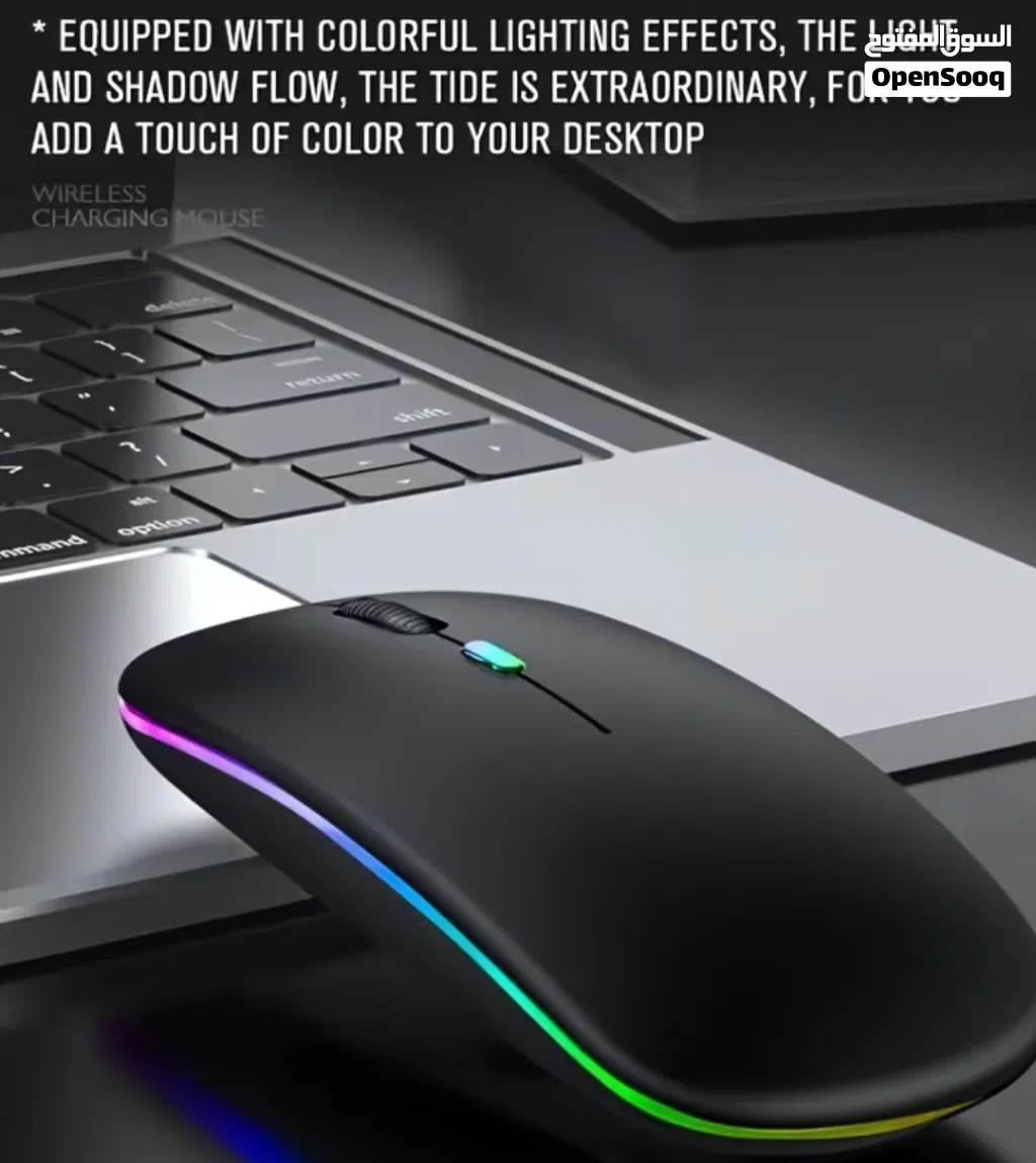 ماوس لاسلكي RGB بإضاءة ملونة رائعة حساسية قابلة للتعديل: 800 / 1200 / 1600 DPI