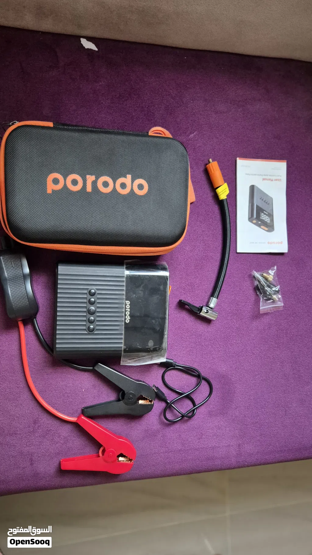 مشغل السيارة وتعبئة الاطارات من Porodo بسعة 8800 mAh