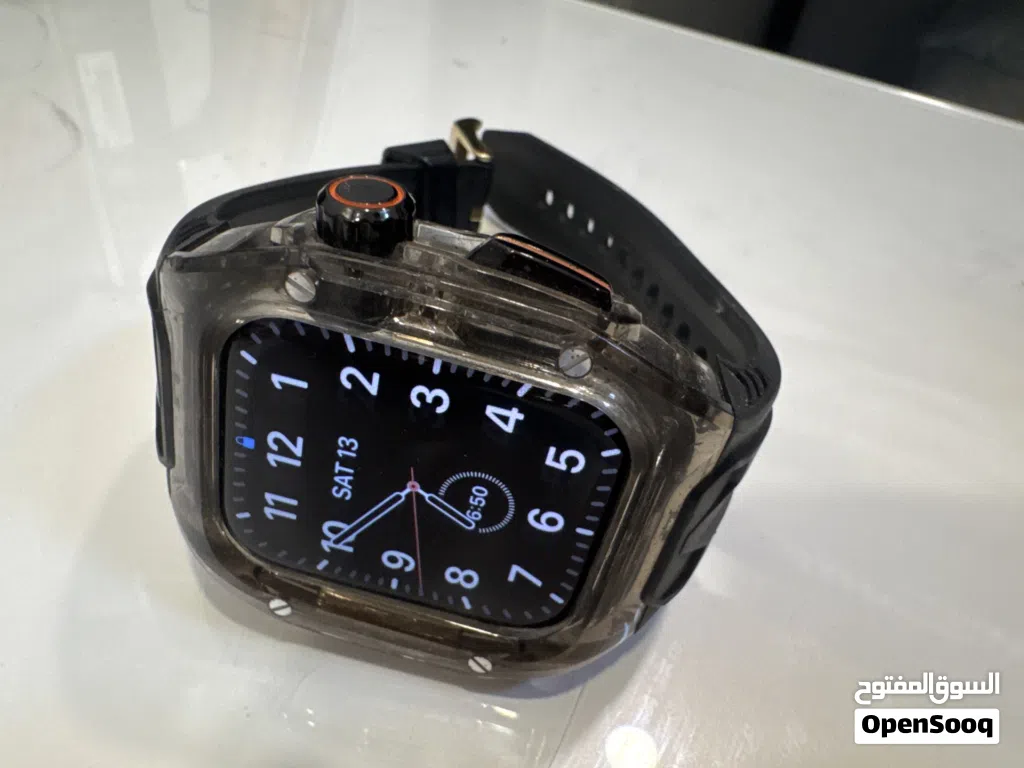 Apple Watch Nike Series 7 45mm + أكثر من 8 أساور وإكسسوارات + حماية كاملة