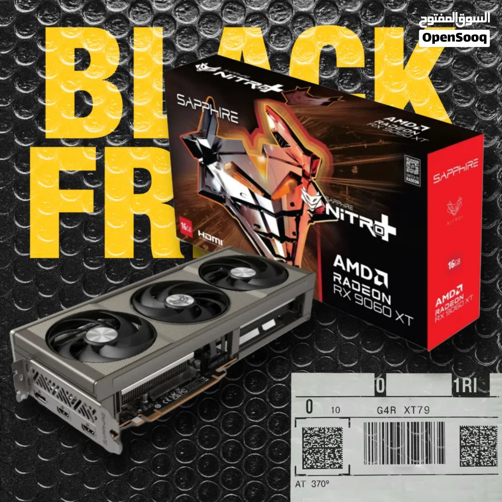 RX كارت شاشة 9060xt sapphire nitro+ 16gbvram اقوى نسخة بالعالم 2k extreme اخو الجديد بعده