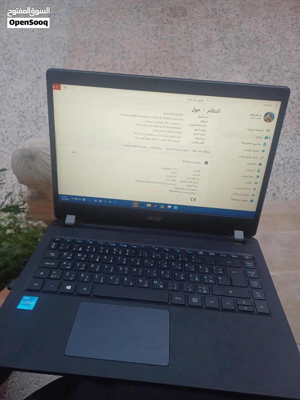 جهاز لابتوب acer موديل حديث الجيل 11 شبه جديد ، حجم اصغر مناسب جدا وعملي ،
