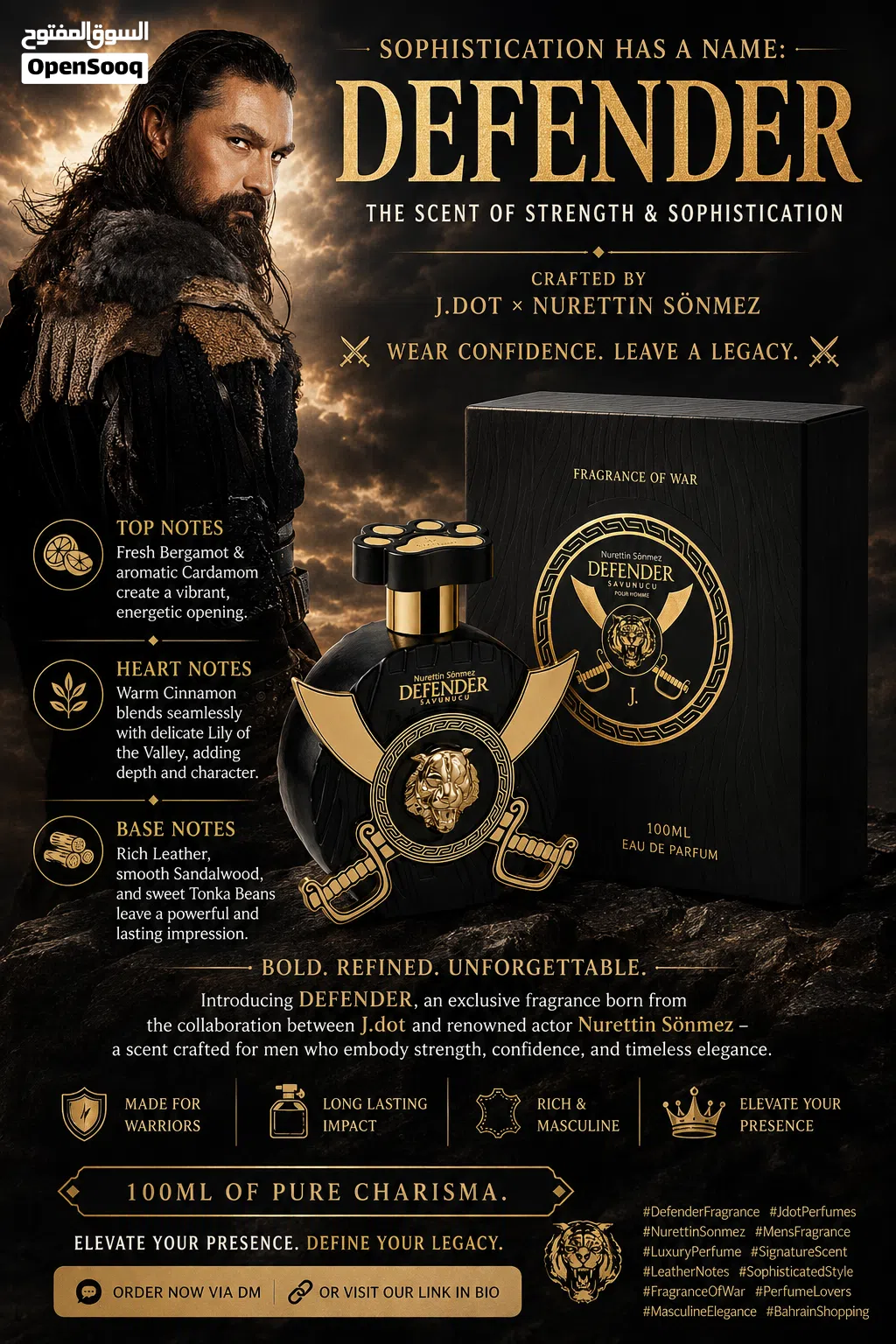 DEFENDER, an exclusive mens fragrance born from the collaboration between J.dot & Nurettin Sonmez.