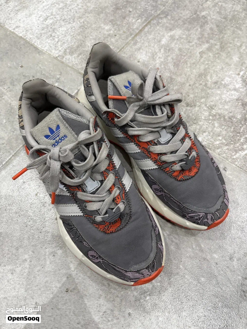 Adidas Originals Retropy F2 Women’s Sneakers – Grey & Orange Floral – UK 6