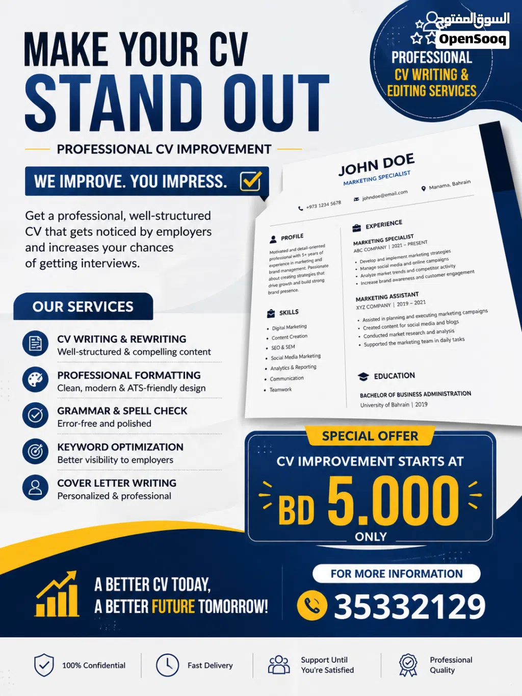 Professional CV Improvement 50% more chances for recruitment.
