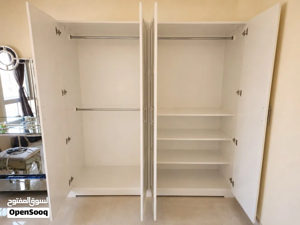 Custom White 4-Door Wardrobe – 2m Wide