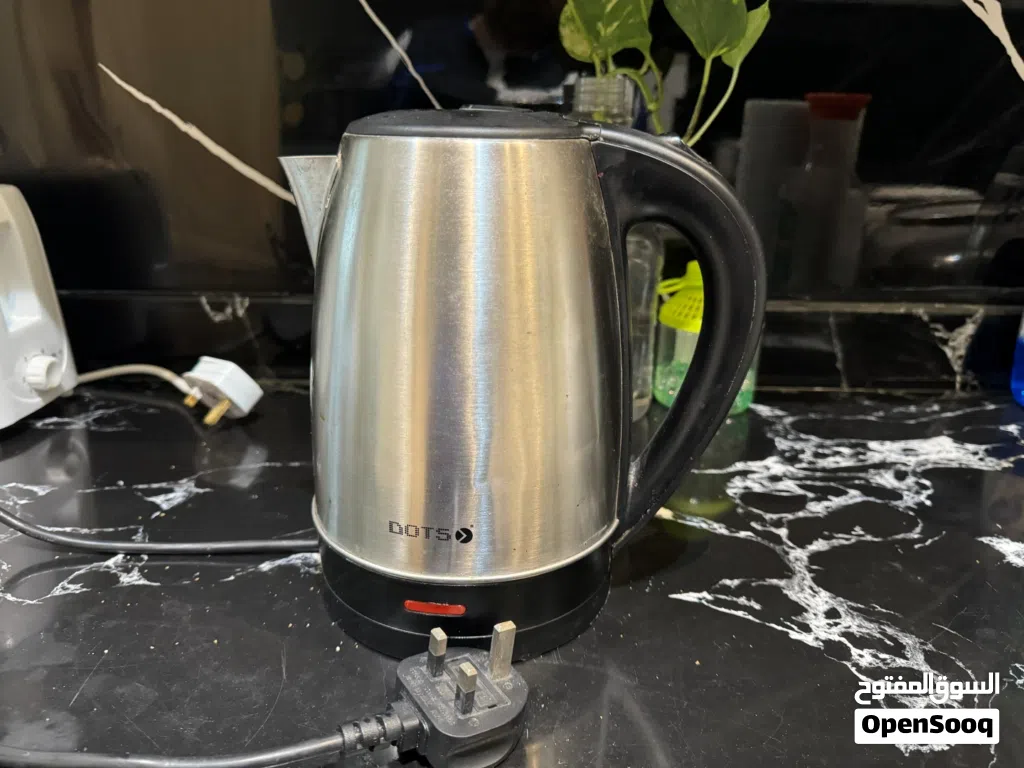 New Electric Kettle 1.7 Liters DOTS KDS-003 1300W-1540W Silver & Black