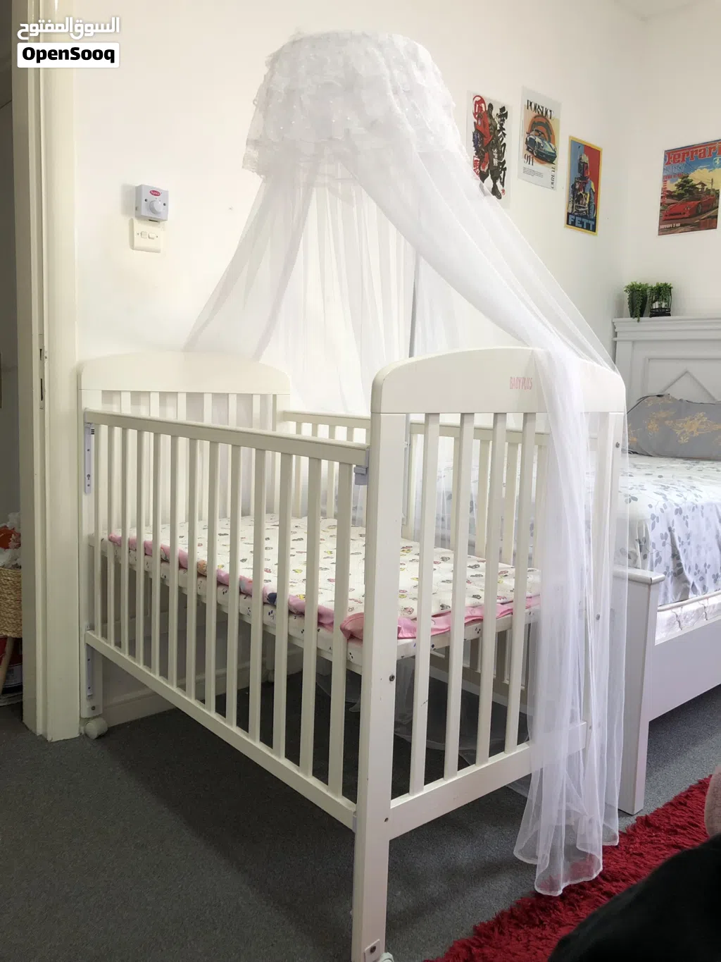 Like-New Baby Plus Wooden Baby Bed