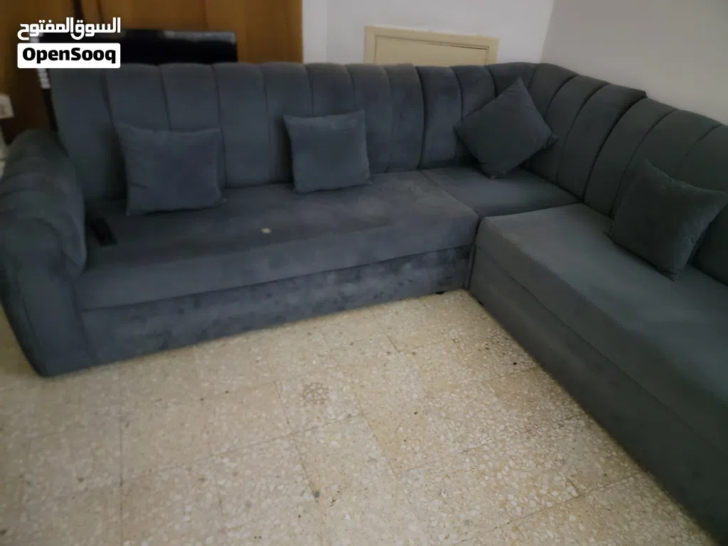 كنب مستعمل في حالة جيده وممتازة وتليفزيون وطاوله جديدة