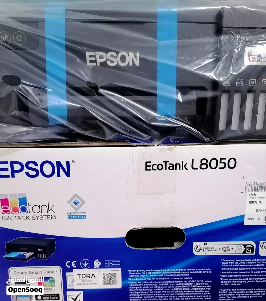 طابعة إبسون L8050 Epson EcoTank للمصورين وأصحاب الاستوديوهات الطابعة وكاله بالكرتونة 2026 تطبع ص
