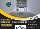 Brand new Warehouse  Workshop Store for rent in Hidd, ( 140 Sqm ) BD.500/- per month