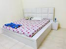 WHITE CHINESE FAMILY BED WITH MATTRESS WITH SIDE TABLES *2