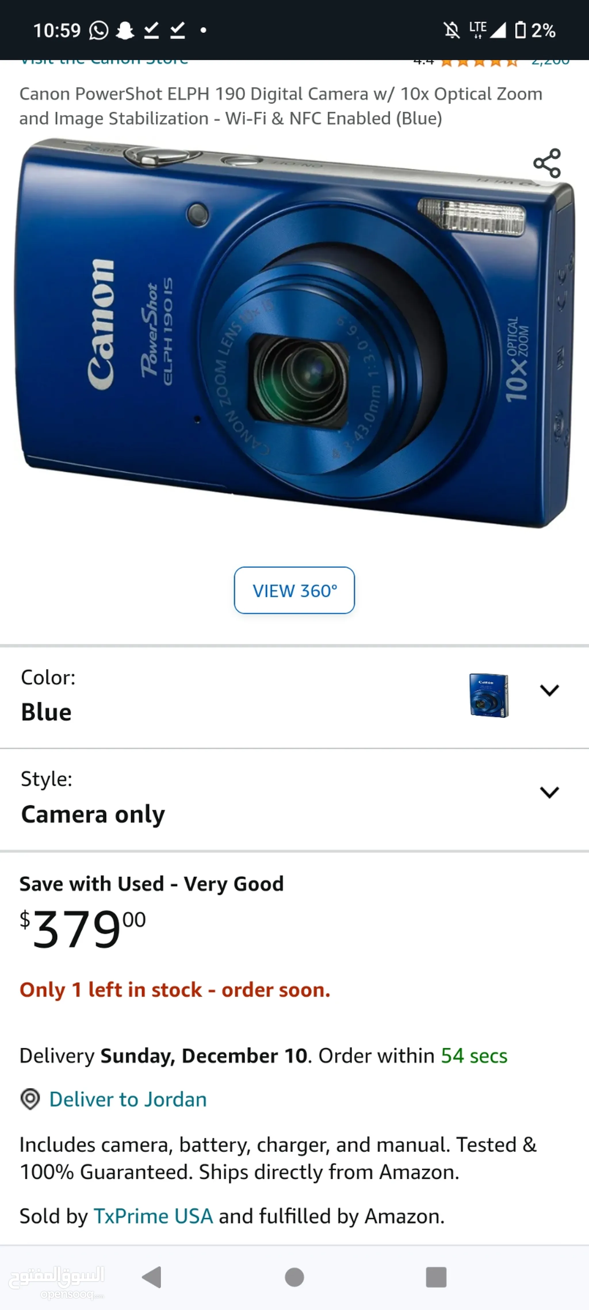 كاميرات تصوير احترافية للبيع : ارخص الاسعار : كانون : نيكون : سوني : فوجي  فيلم : الأردن | السوق المفتوح