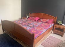 king size Bed with MATRESS and side table FREE