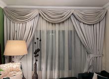 double curtains with wood style