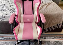 pink rgb gaming chair with massage brand new