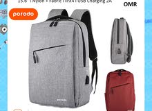 Porodo Lifestyle Nylon Fabric Computer Laptop Backpack 15.6" USB Charging 2A (Brand New) Stock