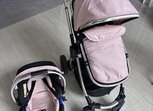 Mothercare Journey 4 Wheel Pushchair Stroller + Carseat Chrome/Pink