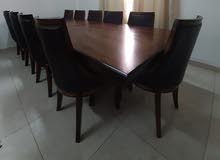 طاولة طعام(12 كرسي) : أثاث غرف سفرة مستعمل : الداخلية بدبد 178238439 :  السوق المفتوح