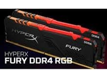 رام HyperX Fury 8GB RGB 3200 MHz DDR4 Memory