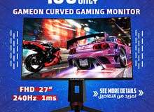 GAMEON Curved FHD 27" 240Hz 1Ms Gaming Monitor - شاشة جيمينج من جيم اون !