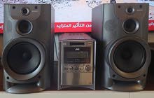 مسجل jvc aux radio CD casset مع سماعات سوني  120watt